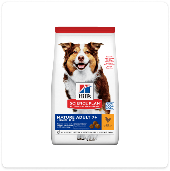 Verpakking van Hill's Science Plan droogvoer voor senior honden