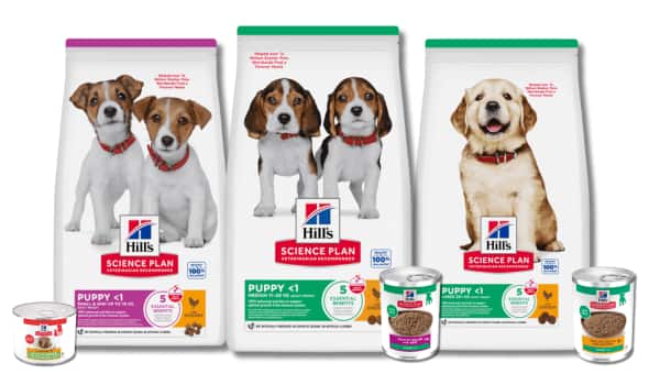 drie zakken Hill's Science Plan droog puppyvoer